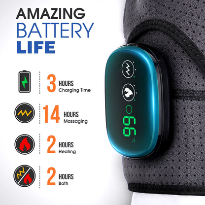 Electric Heating Shoulder Massager Vibration Massage Shoulder Brace Support Belt Rechargeable Warmer Knee Relief 3 Gear Belt Pad